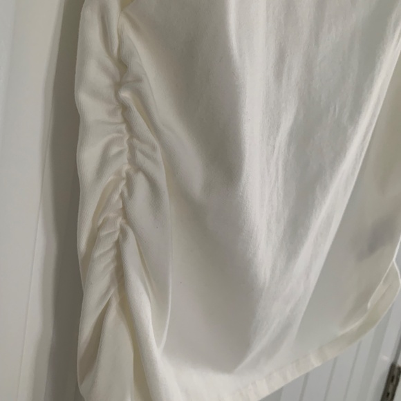 GAP Modern Funnel Neck XL Tall Ruched White Cropped Tank Top - Picture 3 of 5